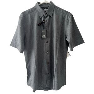 Pacific Outfitters Shirt Mens Small Gray Short Sleeve NEW Non Iron Wicking